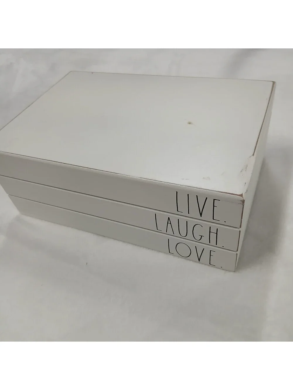 Rae Dunn by Design Styles Live Laugh Love Faux Book Stack Farmhouse Table Decor